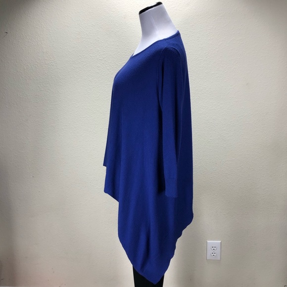 Kerisma Blue 3/4 Sleeve Handkerchief Hem Sweater - Picture 3 of 7